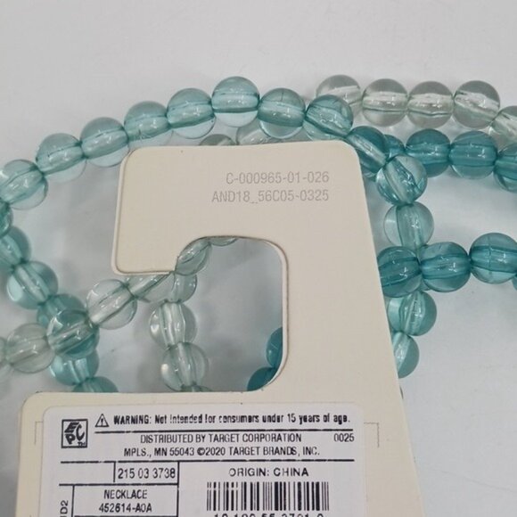 A New Day Necklace Two Piece Womens Blue Beaded Pullover Layered - Picture 5 of 6